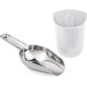 imageGE Profile Opal Stainless Steel Scoop  Magnetic Holder Ergonomic Grip Works with Opal 20 Nugget Ice Maker Stone WhiteMatte White