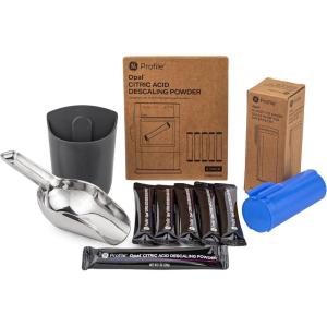 imageGE Profile Opal Upgrade Kit for Nugget Ice Maker Includes Stainless Steel Scoop  Magnetic Holder Scale Inhibiting Filter Descaling 6 Pack Powder Kit