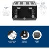 imageGE 4 Slice Toaster  Extra Wide Slots for Bagels Breads Waffles ampamp More  7 Shade Options  Countertop Kitchen Essentials  1500 watt WhiteBlack