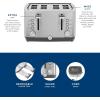 imageGE 4 Slice Toaster  Extra Wide Slots for Bagels Breads Waffles ampamp More  7 Shade Options  Countertop Kitchen Essentials  1500 watt WhiteStainless Steel