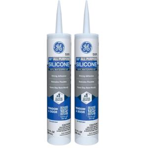 imageGE All Purpose Silicone Caulk Clear 10 fl oz Cartridge 1 Pack  100 Waterproof Silicone Sealant Stronger Adhesion Freeze ampamp Sun Proof2 Pack