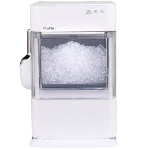 imageGE Profile Opal 20 Ultra Nugget Ice Maker with Scale Inhibiting Filter Scoop Included 38 lbs in 24 Hours Pellet Ice Machine with WiFi ampamp Smart Connected BlackStone White