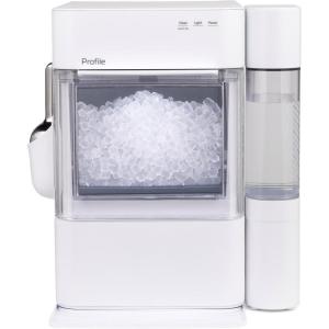 imageGE Profile Opal 20 Ultra Nugget Ice Maker with Side Tank and Scale Inhibiting Filter Scoop Included 38 lbs in 24 Hours Pellet Ice Machine with WiFi ampamp Smart Connected Stainless SteelStone White