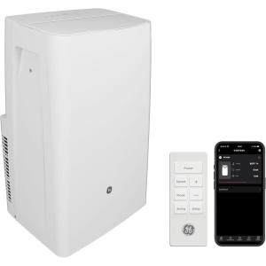 image:imageGE 5000 BTU DOE Portable Air Conditioner for Small Rooms up to 150 sq ft Compact 3in1 AC  Dehumidifier  Fan Auto Evaporation Remote EasyRoll Casters Window Kit Included White8 000 BTU  WIFI