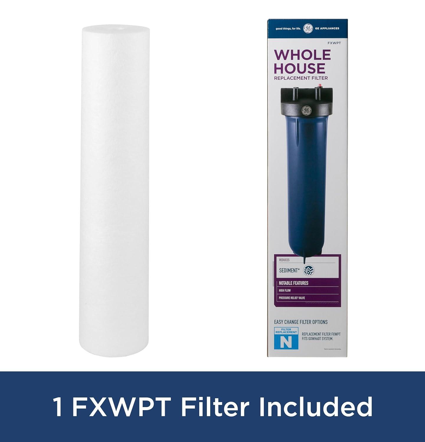 image:imageGE Heavy Duty Whole House Water Filtration System amp Filter  Reduces Sediment Rust amp More  Install Kit amp Accessories Included  GXWH60T FXWPTGXWH60T  FXWPT