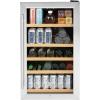 image:imageGE Wine Cooler amp Beverage Refrigerator  Mini Fridge With Lock amp Key Included  Complete With Oak Shelving Glass Exterior amp Warm Interior Lighting  Fits 109 Cans or 31 Wine Bottles  Stainless Steel