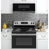 image:imageGE Profile 30 OvertheRange Low Profile Microwave 12 Cu Ft 1000 Watts 400 CFM Hood Vent LED Lighting Auto Defrost InstallerFriendly White UVM9125DYWWBlack