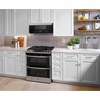 image:imageGE Profile 30 OvertheRange Low Profile Microwave 12 Cu Ft 1000 Watts 400 CFM Hood Vent LED Lighting Auto Defrost InstallerFriendly White UVM9125DYWWStainless Steel