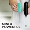 imagePowerful Milk Frother Wand  Mini ampamp Mighty Handheld Drink Mixer  Portable Coffee Frother For Latte Cappuccino Matcha Hot Chocolate Creamer  PinkAqua