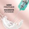 imagePowerful Milk Frother Wand  Mini ampamp Mighty Handheld Drink Mixer  Portable Coffee Frother For Latte Cappuccino Matcha Hot Chocolate Creamer  PinkAqua