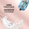 imagePowerful Milk Frother Wand  Mini ampamp Mighty Handheld Drink Mixer  Portable Coffee Frother For Latte Cappuccino Matcha Hot Chocolate Creamer  PinkBlue Metallic