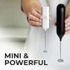 imagePowerful Milk Frother Wand  Mini ampamp Mighty Handheld Drink Mixer  Portable Coffee Frother For Latte Cappuccino Matcha Hot Chocolate Creamer  PinkBlizzard White
