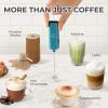 imagePowerful Milk Frother Wand  Mini ampamp Mighty Handheld Drink Mixer  Portable Coffee Frother For Latte Cappuccino Matcha Hot Chocolate Creamer  PinkBlue Metallic