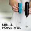 imagePowerful Milk Frother Wand  Mini ampamp Mighty Handheld Drink Mixer  Portable Coffee Frother For Latte Cappuccino Matcha Hot Chocolate Creamer  PinkBlue Metallic