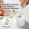 imagePowerful Milk Frother Wand  Mini ampamp Mighty Handheld Drink Mixer  Portable Coffee Frother For Latte Cappuccino Matcha Hot Chocolate Creamer  PinkBright Silver