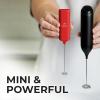 imagePowerful Milk Frother Wand  Mini ampamp Mighty Handheld Drink Mixer  Portable Coffee Frother For Latte Cappuccino Matcha Hot Chocolate Creamer  PinkCardinal Red