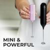 imagePowerful Milk Frother Wand  Mini ampamp Mighty Handheld Drink Mixer  Portable Coffee Frother For Latte Cappuccino Matcha Hot Chocolate Creamer  PinkCotton Candy