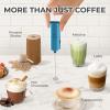 imagePowerful Milk Frother Wand  Mini ampamp Mighty Handheld Drink Mixer  Portable Coffee Frother For Latte Cappuccino Matcha Hot Chocolate Creamer  PinkCosmic Blue