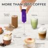 imagePowerful Milk Frother Wand  Mini ampamp Mighty Handheld Drink Mixer  Portable Coffee Frother For Latte Cappuccino Matcha Hot Chocolate Creamer  PinkDeep Purple