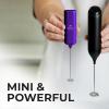 imagePowerful Milk Frother Wand  Mini ampamp Mighty Handheld Drink Mixer  Portable Coffee Frother For Latte Cappuccino Matcha Hot Chocolate Creamer  PinkDeep Purple