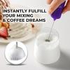 imagePowerful Milk Frother Wand  Mini ampamp Mighty Handheld Drink Mixer  Portable Coffee Frother For Latte Cappuccino Matcha Hot Chocolate Creamer  PinkDeep Purple