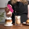 imagePowerful Milk Frother Wand  Mini ampamp Mighty Handheld Drink Mixer  Portable Coffee Frother For Latte Cappuccino Matcha Hot Chocolate Creamer  PinkDragon Fruit Fuchsia