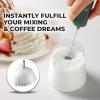 imagePowerful Milk Frother Wand  Mini ampamp Mighty Handheld Drink Mixer  Portable Coffee Frother For Latte Cappuccino Matcha Hot Chocolate Creamer  PinkEmerald