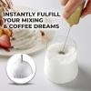 imagePowerful Milk Frother Wand  Mini ampamp Mighty Handheld Drink Mixer  Portable Coffee Frother For Latte Cappuccino Matcha Hot Chocolate Creamer  PinkGold