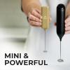 imagePowerful Milk Frother Wand  Mini ampamp Mighty Handheld Drink Mixer  Portable Coffee Frother For Latte Cappuccino Matcha Hot Chocolate Creamer  PinkGold