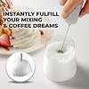 imagePowerful Milk Frother Wand  Mini ampamp Mighty Handheld Drink Mixer  Portable Coffee Frother For Latte Cappuccino Matcha Hot Chocolate Creamer  PinkGray