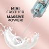 imagePowerful Milk Frother Wand  Mini ampamp Mighty Handheld Drink Mixer  Portable Coffee Frother For Latte Cappuccino Matcha Hot Chocolate Creamer  PinkGray