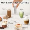 imagePowerful Milk Frother Wand  Mini ampamp Mighty Handheld Drink Mixer  Portable Coffee Frother For Latte Cappuccino Matcha Hot Chocolate Creamer  PinkGray