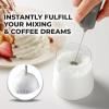 imagePowerful Milk Frother Wand  Mini ampamp Mighty Handheld Drink Mixer  Portable Coffee Frother For Latte Cappuccino Matcha Hot Chocolate Creamer  PinkGraphite