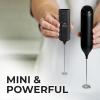 imagePowerful Milk Frother Wand  Mini ampamp Mighty Handheld Drink Mixer  Portable Coffee Frother For Latte Cappuccino Matcha Hot Chocolate Creamer  PinkJet Black Marble