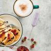 imagePowerful Milk Frother Wand  Mini ampamp Mighty Handheld Drink Mixer  Portable Coffee Frother For Latte Cappuccino Matcha Hot Chocolate Creamer  PinkLilac