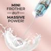 imagePowerful Milk Frother Wand  Mini ampamp Mighty Handheld Drink Mixer  Portable Coffee Frother For Latte Cappuccino Matcha Hot Chocolate Creamer  PinkLilac