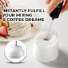 imagePowerful Milk Frother Wand  Mini ampamp Mighty Handheld Drink Mixer  Portable Coffee Frother For Latte Cappuccino Matcha Hot Chocolate Creamer  PinkMidnight Black