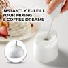 imagePowerful Milk Frother Wand  Mini ampamp Mighty Handheld Drink Mixer  Portable Coffee Frother For Latte Cappuccino Matcha Hot Chocolate Creamer  PinkPlatinum WhiteGold
