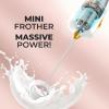 imagePowerful Milk Frother Wand  Mini ampamp Mighty Handheld Drink Mixer  Portable Coffee Frother For Latte Cappuccino Matcha Hot Chocolate Creamer  PinkPlatinum WhiteGold