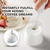 imagePowerful Milk Frother Wand  Mini ampamp Mighty Handheld Drink Mixer  Portable Coffee Frother For Latte Cappuccino Matcha Hot Chocolate Creamer  PinkQuartz