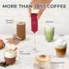 imagePowerful Milk Frother Wand  Mini ampamp Mighty Handheld Drink Mixer  Portable Coffee Frother For Latte Cappuccino Matcha Hot Chocolate Creamer  PinkRaspberry Pink