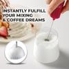 imagePowerful Milk Frother Wand  Mini ampamp Mighty Handheld Drink Mixer  Portable Coffee Frother For Latte Cappuccino Matcha Hot Chocolate Creamer  PinkRaspberry Pink