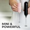 imagePowerful Milk Frother Wand  Mini ampamp Mighty Handheld Drink Mixer  Portable Coffee Frother For Latte Cappuccino Matcha Hot Chocolate Creamer  PinkRose Quartz