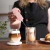 imagePowerful Milk Frother Wand  Mini ampamp Mighty Handheld Drink Mixer  Portable Coffee Frother For Latte Cappuccino Matcha Hot Chocolate Creamer  PinkRose Quartz