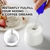 imagePowerful Milk Frother Wand  Mini ampamp Mighty Handheld Drink Mixer  Portable Coffee Frother For Latte Cappuccino Matcha Hot Chocolate Creamer  PinkRoyal Blue