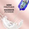 imagePowerful Milk Frother Wand  Mini ampamp Mighty Handheld Drink Mixer  Portable Coffee Frother For Latte Cappuccino Matcha Hot Chocolate Creamer  PinkRoyal Blue