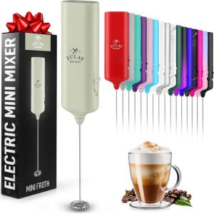 imagePowerful Milk Frother Wand  Mini ampamp Mighty Handheld Drink Mixer  Portable Coffee Frother For Latte Cappuccino Matcha Hot Chocolate Creamer  PinkSage
