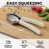 imageZulay Comfort Grip Garlic Press  Garlic Mincer Tool  Garlic Crusher  Garlic Press Mincer Rust Proof with Soft Ergonomic Handle Easy Clean Set with Peeler and BrushBlizzard White