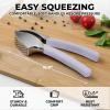 imageZulay Comfort Grip Garlic Press  Garlic Mincer Tool  Garlic Crusher  Garlic Press Mincer Rust Proof with Soft Ergonomic Handle Easy Clean Set with Peeler and BrushDusty Lavender