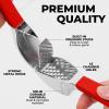 imageZulay Comfort Grip Garlic Press  Garlic Mincer Tool  Garlic Crusher  Garlic Press Mincer Rust Proof with Soft Ergonomic Handle Easy Clean Set with Peeler and BrushCrimson Red